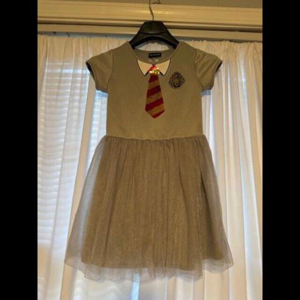 Girls Gray Harry Potter Dress with Tulle Skirt Size Large (10-12)